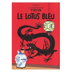 Poster - Tintin Le Lotus Bleu - Tintin Blå Lotus